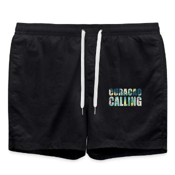 Curacao Calling Tropical Vibes - Swim Trunks - black - Front - AI Model Male 185 light (185cm)