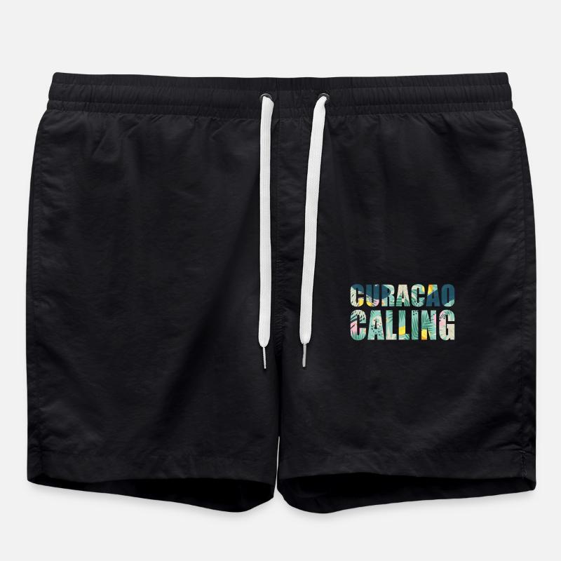 Curacao Calling Tropical Vibes - Swim Trunks - black