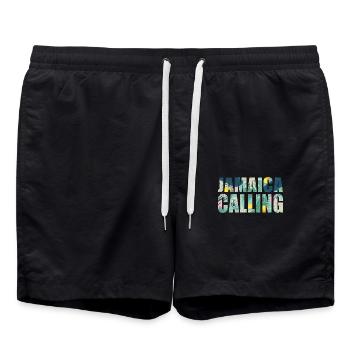 Jamaica Souvenir Vacation Jamaica Calling - Swim Trunks - black - Front - AI Model Male 185 light (185cm)
