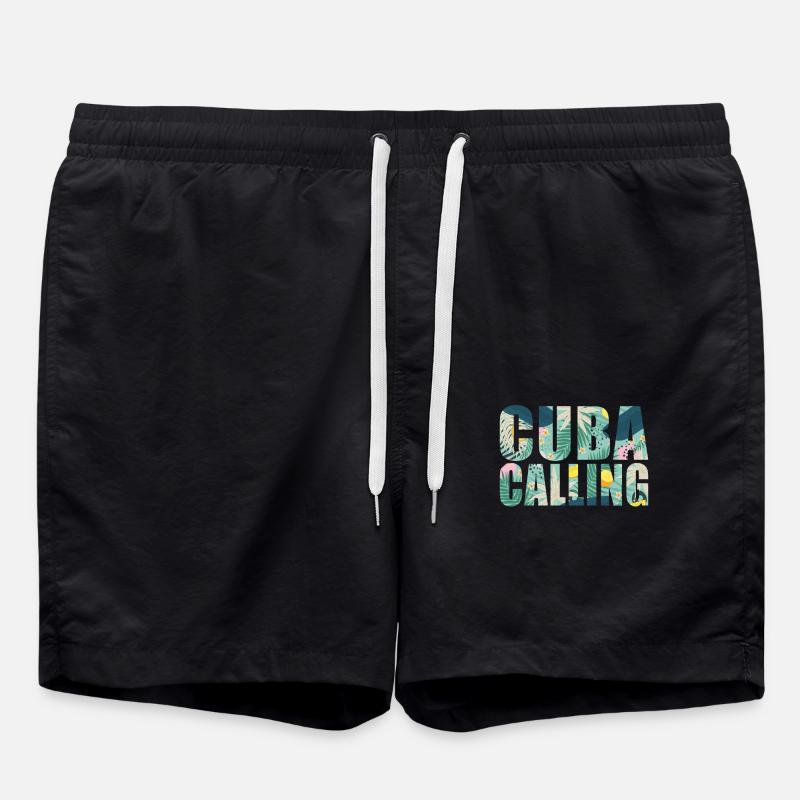 Cuba Souvenir Vacances Cuba Calling - Short de bain - noir