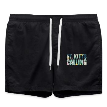 Saint-Kitts appelant Tropical Vibes Souvenir - Short de bain - noir - Devant - AI Model Male 185 light (185cm)