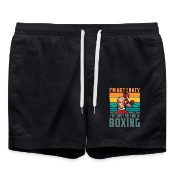 I'm not crazy I'm just Shadow Boxing - Swim Trunks - black - Front - AI Model Male 185 light (185cm)