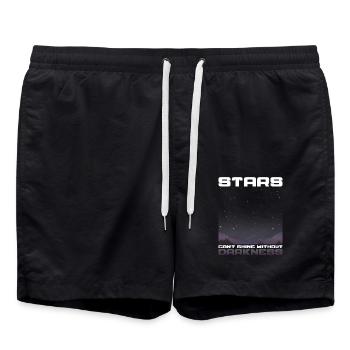 Les étoiles d’observation des étoiles brillent d’obscurité - Short de bain - noir - Devant - AI Model Male 185 light (185cm)