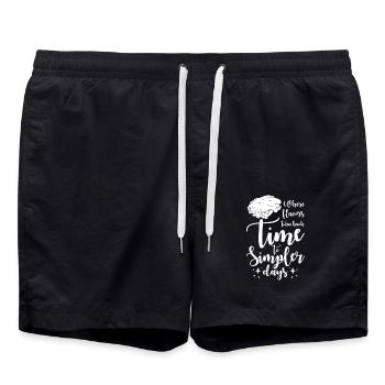 Macaroni au fromage Nourriture Nostalgie Souvenirs d’enfance - Short de bain - noir - Devant - AI Model Male 185 light (185cm)