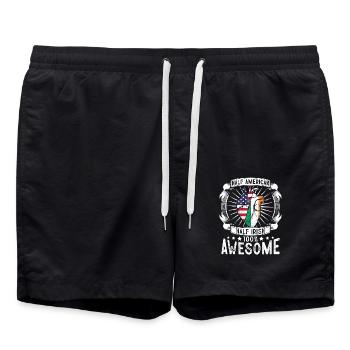 Ireland USA Flag - Half American Half Irish - Swim Trunks - black - Front - AI Model Male 185 light (185cm)