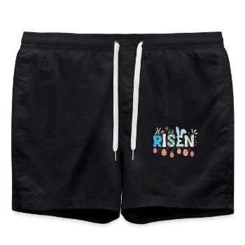 Il est ressuscité Thème de la célébration de Pâques - Short de bain - noir - Devant - AI Model Male 185 light (185cm)
