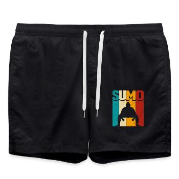Sumo Rétro - Short de bain - noir - Devant - AI Model Male 185 light (185cm)