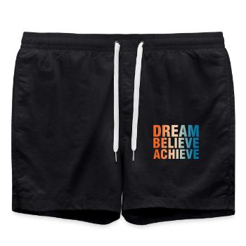 Rêver, croire, atteindre la motivation - Short de bain - noir - Devant - AI Model Male 185 light (185cm)