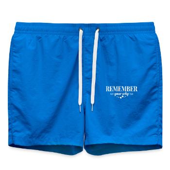 Remember Your Why - Motivationszitat - Badeshorts - Cobalt blue - Vorne