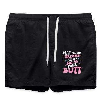 Rêvez aussi grand que vos fesses Dicton - Short de bain - noir - Devant - AI Model Male 185 light (185cm)