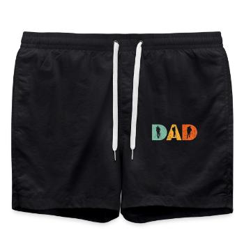 Wandering father, nature enthusiast - Swim Trunks - black - Front - AI Model Male 185 light (185cm)