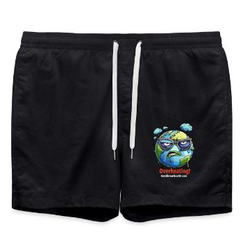 Overheating - Handle the Earth Carefully - Swim Trunks - black - Front - AI Model Male 185 light (185cm)