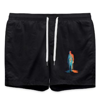 Explosion of color Modern Silhouette - Swim Trunks - black - Front - AI Model Male 185 light (185cm)
