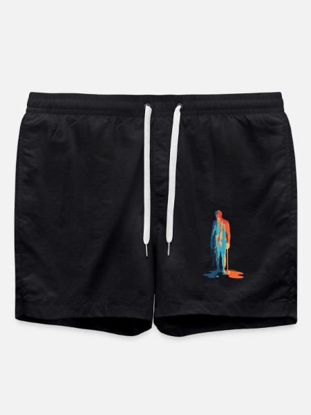 Farbexplosion Moderne Silhouette - Badeshorts - Schwarz