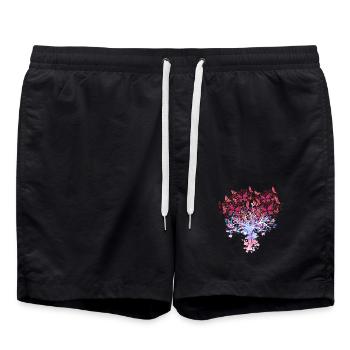 Tree, Spring, Insects, Butterflies, Nature - Swim Trunks - black - Front - AI Model Male 185 light (185cm)