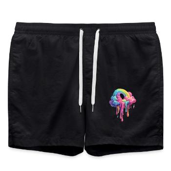 Colorful Melting Rainbow Spell - Swim Trunks - black - Front - AI Model Male 185 light (185cm)