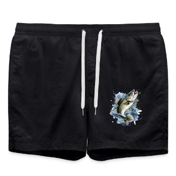 Poisson bar - Short de bain - noir - Devant - AI Model Male 185 light (185cm)