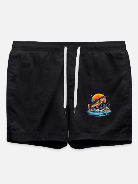 Bass Fish - Swim Trunks - black