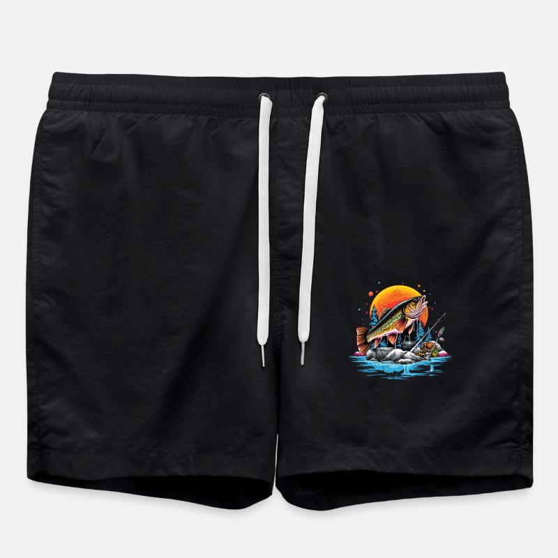 Bassfisch - Badeshorts - Schwarz