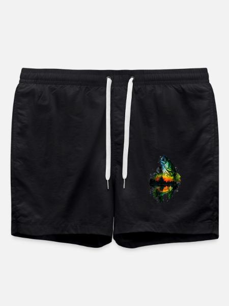 Bass Fish - Swim Trunks - black