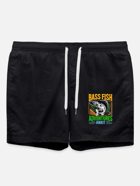 Bass Fish Adventures await - Swim Trunks - black