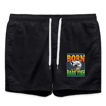 Born to catch Bass Fish - Swim Trunks - black - Front - AI Model Male 185 light (185cm)