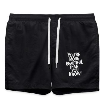 Tu es plus belle que tu ne le penses - Short de bain - noir - Devant - AI Model Male 185 light (185cm)