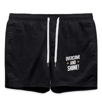 Überwinde Und Strahle Wie Ein Stern - Badeshorts - Schwarz - Vorne - AI Model Male 185 light (185cm)