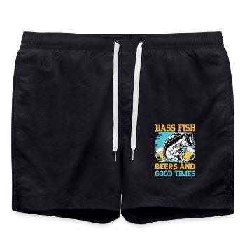 Bières de poisson bar et bons moments - Short de bain - noir - Devant - AI Model Male 185 light (185cm)