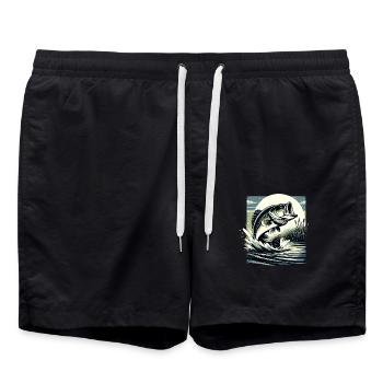 Poisson bar - Short de bain - noir - Devant - AI Model Male 185 light (185cm)