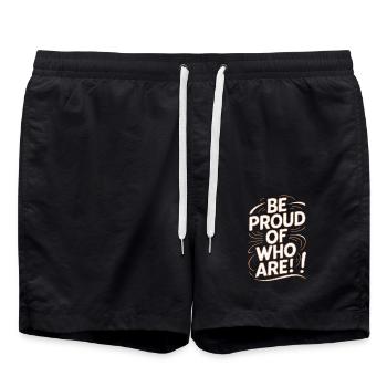 Soyez fier de vous Motivation - Short de bain - noir - Devant - AI Model Male 185 light (185cm)