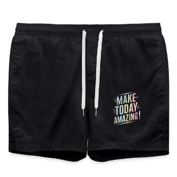 Rendre incroyablement positif aujourd’hui - Short de bain - noir - Devant - AI Model Male 185 light (185cm)