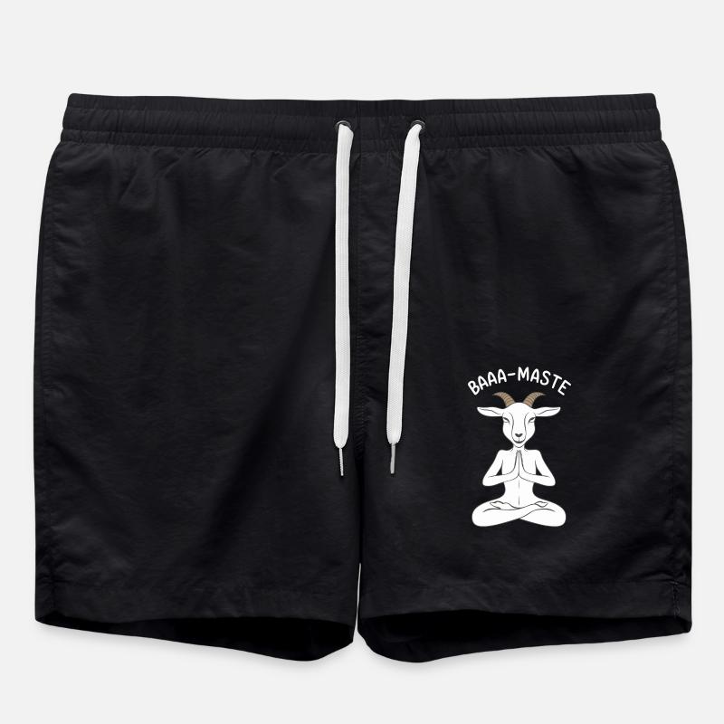 Baaa-Maste Goat Yoga Relaxation - Swim Trunks - black