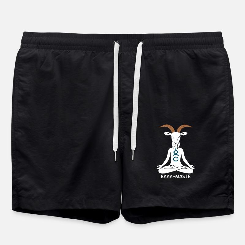 Entspannte Ziege Baaa-Maste Yoga Pose - Badeshorts - Schwarz