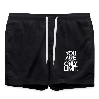 Du Bist Deine Einzige Grenze - Badeshorts - Schwarz - Vorne - AI Model Male 185 light (185cm)
