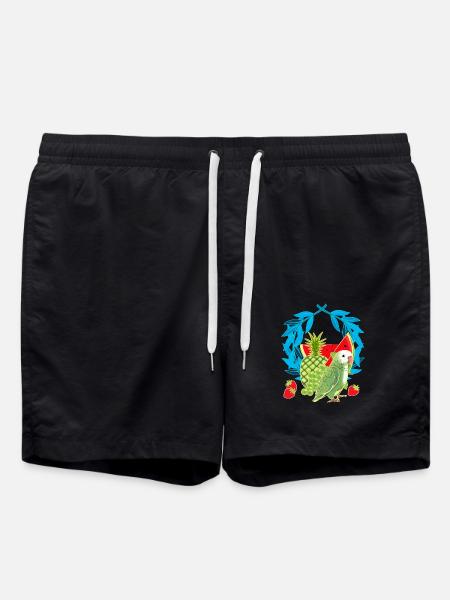 Fruit Foxes Fruit Summer Parrot - Swim Trunks - black