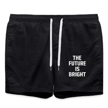 The Future Is Bright Motivational Message - Swim Trunks - black - Front - AI Model Male 185 light (185cm)