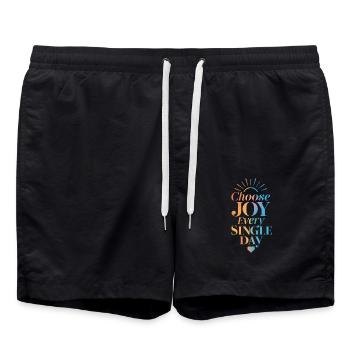 Choisissez la joie chaque jour - Short de bain - noir - Devant - AI Model Male 185 light (185cm)