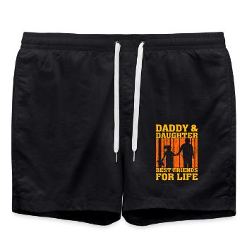 Papa und Tochter beste Freunde fürs Leben - Badeshorts - Schwarz - Vorne - AI Model Male 185 light (185cm)