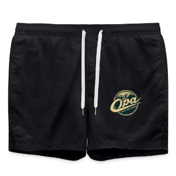 Nothing works here without grandpa Nature motif - Swim Trunks - black - Front - AI Model Male 185 light (185cm)