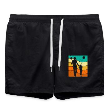 Dad - Swim Trunks - black - Front - AI Model Male 185 light (185cm)