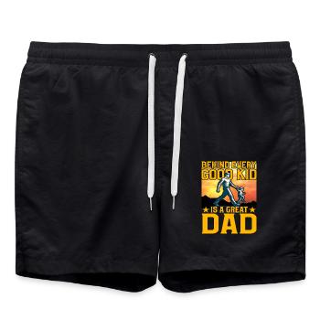 Derrière chaque bon enfant se cache un bon père - Short de bain - noir - Devant - AI Model Male 185 light (185cm)