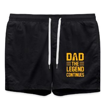 Dad the Legend continues - Swim Trunks - black - Front - AI Model Male 185 light (185cm)