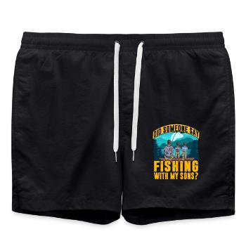 Did someone say fishing with my Sons? - Swim Trunks - black - Front - AI Model Male 185 light (185cm)