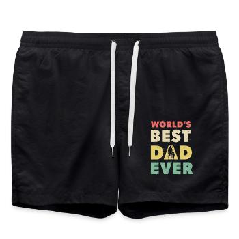 Der beste Vater aller Zeiten - Badeshorts - Schwarz - Vorne - AI Model Male 185 light (185cm)