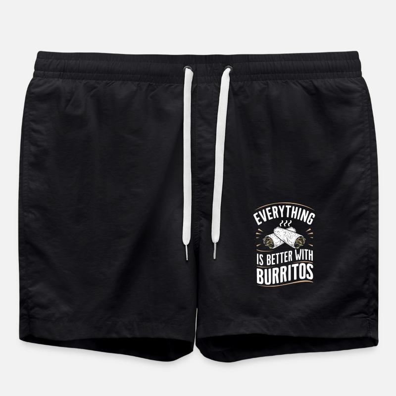 Alles Ist Besser Mit Burritos - Badeshorts - Schwarz