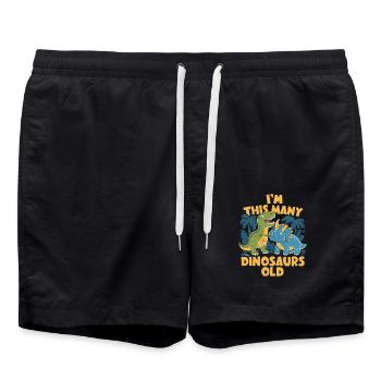 Ich Bin So Viele Dinosaurier Alt - Kinder 2 Jahre - Badeshorts - Schwarz - Vorne - AI Model Male 185 light (185cm)