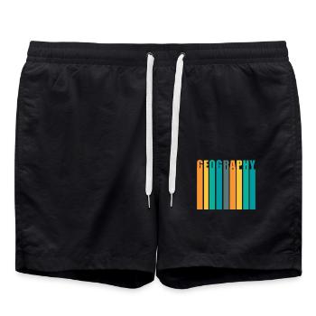 Géographie Style rétro vintage - Short de bain - noir - Devant - AI Model Male 185 light (185cm)