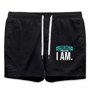 Ich Sage Voraus, Deshalb Bin Ich - Statistiker - Badeshorts - Schwarz - Vorne - AI Model Male 185 light (185cm)