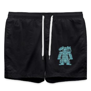 Aztec God Ancient Mythology Xochiquetzal - Swim Trunks - black - Front - AI Model Male 185 light (185cm)